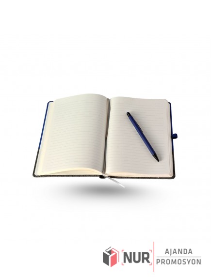 Desenli Lastikli Termo Deri Kapaklı Promosyon Defter 